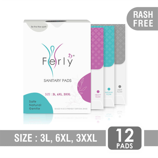 Ultra Hygiene Sanitary Pads Combo – 3 L + 6 XL + 3 XXL (12 Pads)