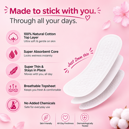 Disposable Daily Pantyliners for Everyday Freshness & Light Protection – Pack of 45