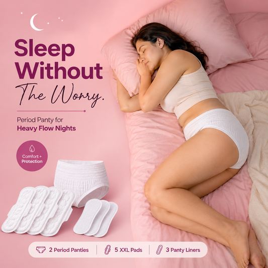 Period Care Combo – 2 Panty (M-L) + 5 XXL Pads + 3 Panty Liners