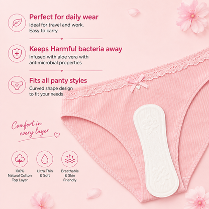 Disposable Daily Pantyliners for Everyday Freshness & Light Protection – Pack of 45