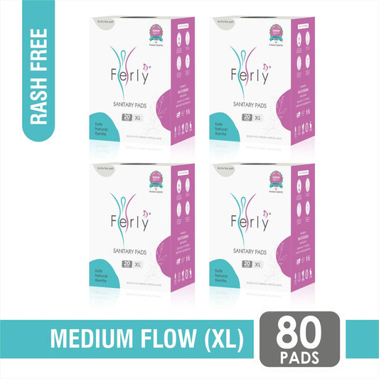 Extra Comfort Sanitary Pad Combo – 80 XL Pads (4 Packs) | Medium Flow
