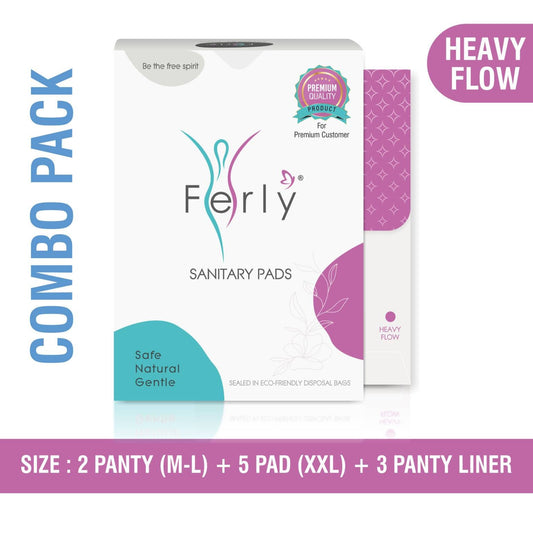 Period Care Combo – 2 Panty (M-L) + 5 XXL Pads + 3 Panty Liners