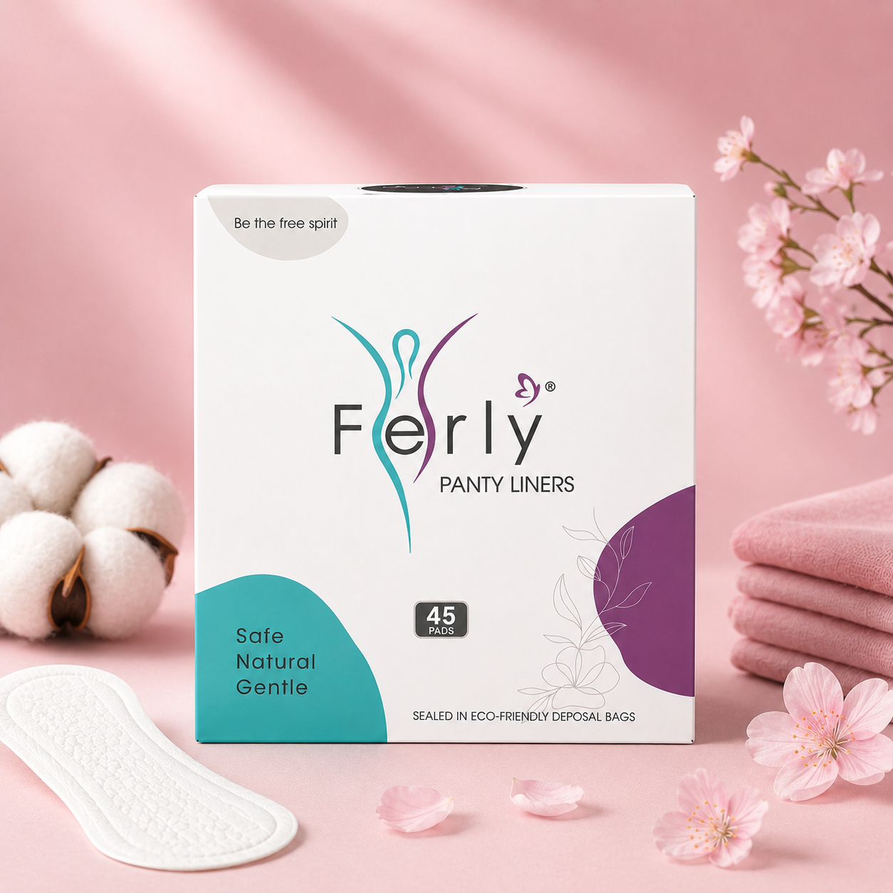 Disposable Daily Pantyliners for Everyday Freshness & Light Protection – Pack of 45