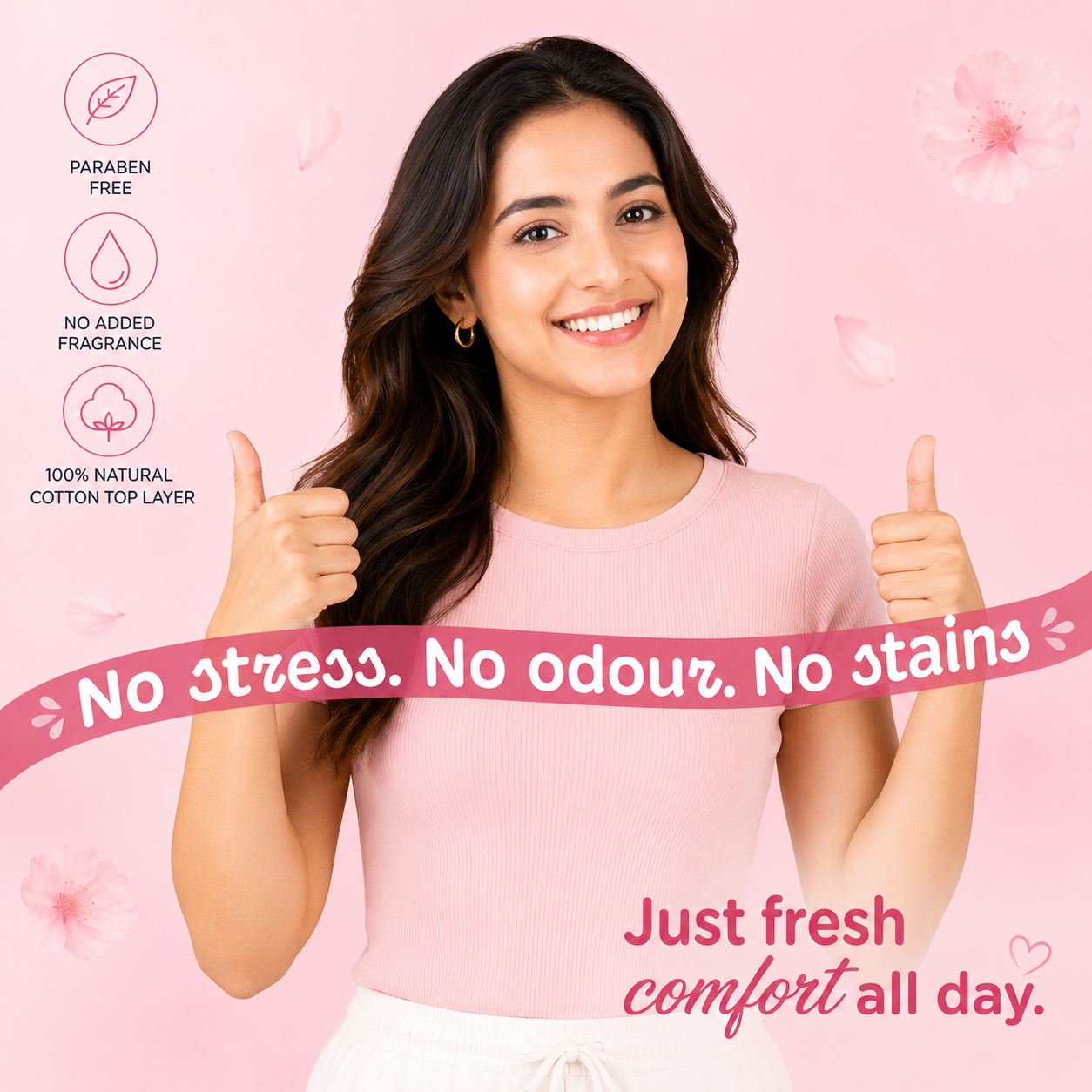 Disposable Daily Pantyliners for Everyday Freshness & Light Protection – Pack of 45