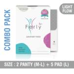 Period Care Combo – 2 Panties (M-L) + 5 L Soft Cotton Pads (Pack of 7)