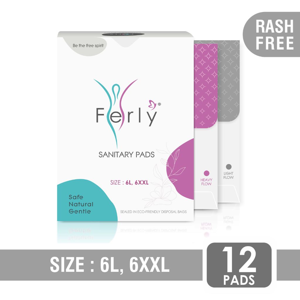 Ultra Hygiene & Comfort Sanitary Pads for Heavy Flow – 6 L & 6 XXL (Pack of 12)