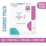 Period care combo with panty (M-L), XXL pads, and panty liners
