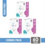Extra comfort sanitary pads in a value combo pack of 60 pads