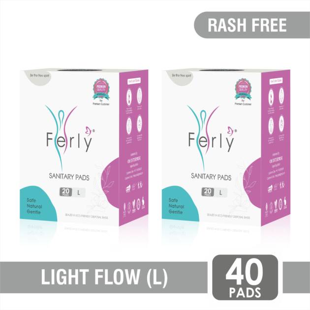 Extra comfort sanitary pads for light flow, combo pack of 40 pads.