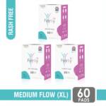 Extra comfort sanitary pads for medium flow (XL), combo pack of 60 pads