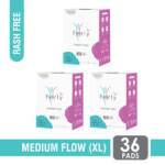 Ultra-comfort XL sanitary pads for heavy flow, combo pack of 36