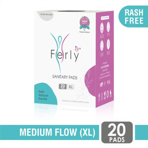 Ultra-comfort sanitary pads for heavy flow in XL and L sizes.