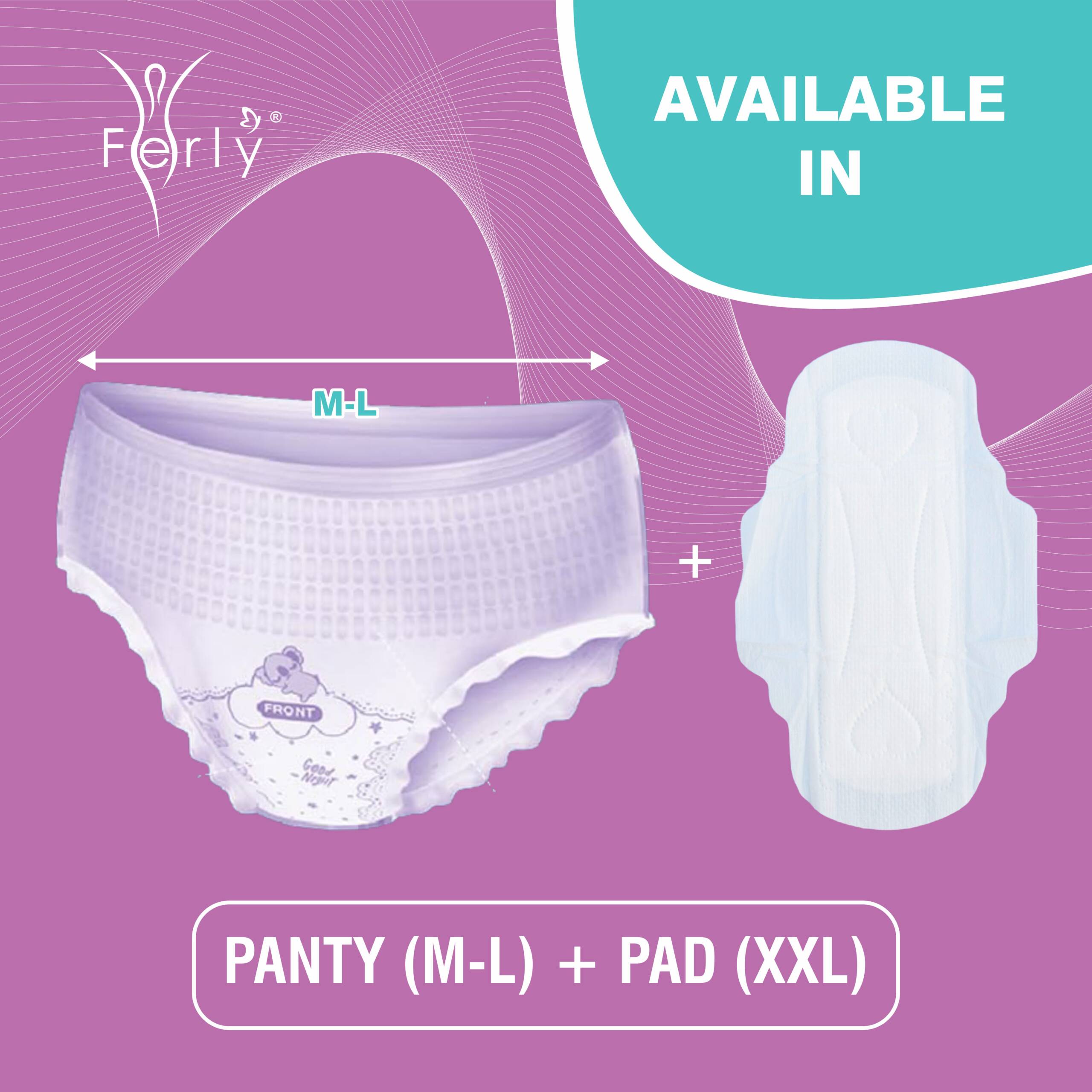 Period Care Combo – 1 Panty (M-L) + 5 XXL Pads (Pack of 6) - Image 2
